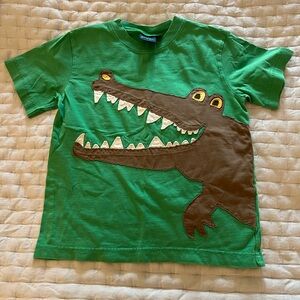 Mini Boden Green and Brown Alligator Tee Short Sleeve